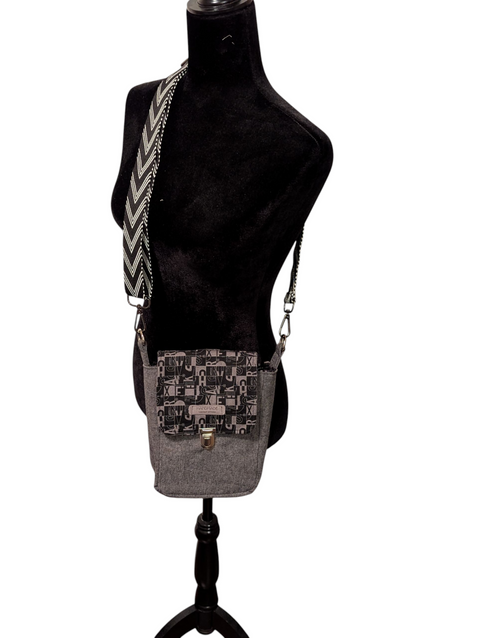 Abstract Charcoal Mini Mallory Crossbody Bag