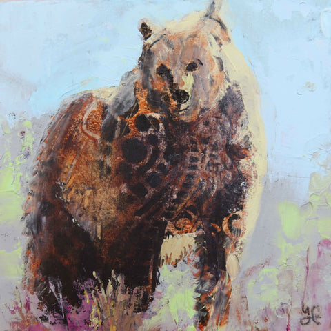 Wild Statement / Original Mixed Media Painting / 6x6 / Ready to Hang